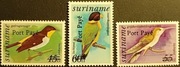 PTAKI ŚWIATA - SURINAM ** czysty - z nadrukiem - PORT PAYE