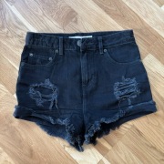 Asos S spodenki szorty jeansowe wysoki stan czarne