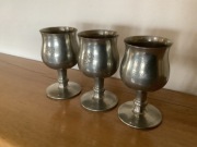 Trzy pucharki kielichy Pewter Holandia