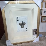 OBRAZ DUŻY MASYWNY ZŁOTO KARTY KARTA AS POKER NOWY FOLIA