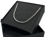 Łańcuszek srebrny skręcany splot kordel stal chirurgiczna