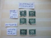 6szt. znaczki Fi D92 DOPŁATA GWARANCJA Polska 1938r. PMW CYFRY mieszane