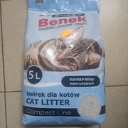 Żwirek Bentonitowy dla Kota do kuwety zbrylający Super Benek Naturalny 5L