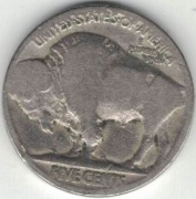 USA 5 centów 1913-1938 Bizon Indianin nieczytelna data nr 4