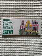 Nowe markery alkoholowe Artistro 24 kolory dwustronne BRUSH w folii