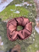 Miedziana Satynowa Gumka SCRUNCHIE | Brązowa Handmade