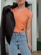 Versace Jeans Couture pomarańczowa bluzka Y2K | Made in Italy | M