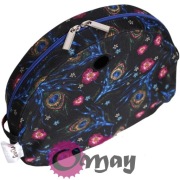 Czarny organizer do Obag MOON LIGHT pawie pióra chaber róż 2 kieszenie OMAY