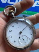 Zegarek kieszonkowy  Elgin   58mm srebro 925/100 motyw mysliwski 