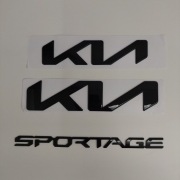 Komplet Emblemat Znaczki KIA SPORTAGE V CZARNY POŁYSK BLACK EDITION
