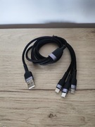 Uniwersalny Kabel Ładujący 3-w-1 TOOCKI (USB-A do Multi-Końcówki) 