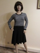 EDINA RONAY sukienka szaro-czarna 100% wełna merino _ XS