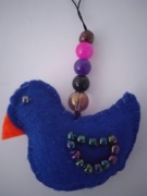 DEKORACJA "PTASZEK" FILC KORALIKI HAND MADE