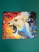Pomalowany obraz lew