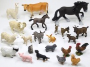 Figurki Schleich, 21 sztuk, owce, kury, kozy, koń, krowa