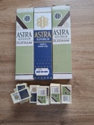 Żyletki vintage Astra niebieskie i zielone.