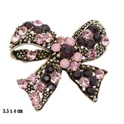 Broszka rozowe kryształki