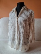 Koszula koszulka bluzka bawełniana biała kwiecista damska poliester c&a