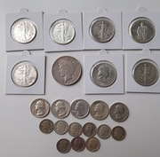 Zestaw srebrnych monet USA ok 167g Ag900