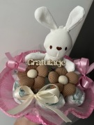bukiet z pampersów tort prezent chrzest narodziny baby shower skarpetki