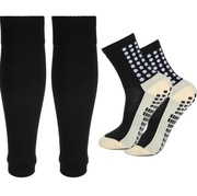 Skarpety antypoślizgowe piłki nożnej czarne getry koszykówki biegania 39-45