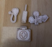 Akcesoria lekarskie scrapki decor sklejka 4szt.