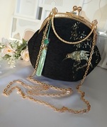 Torebka wieczorowa - Haftowany złoty ptak