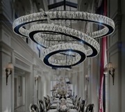 Lampa 3 ringi regulowana chrom led kryształ