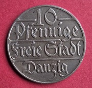 10 fenigów 1923 , Wolne Miasto Gdańsk