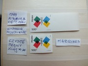 2szt. znaczki Fi 3081 A,B margines długi Polska 1989r. WYSTAWA czyste **