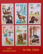 Znaczki fauna:946: zwierzęta, ssaki- DDR/NRD 1977r **