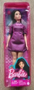 Nowa lalka Barbie Fashionistas Sukienka różowa kratka HBV20