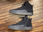 42 KAZAR granatowe buty wysokie zamek zamszowe skora 27cm ocieplane zima