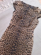 Sukienka w panterkę Warehouse 38 M leopard print gruba jeansowa
