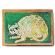 Kotek - piękny, ludowy ręcznie malowany obraz