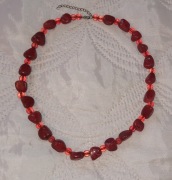 Naszyjnik korale z czerwonym agatem regulowana długość