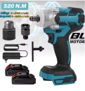 Bezszczotkowy, akumulatorowy klucz udarowy 520 Nm.