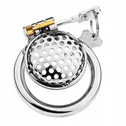 Stalowy mały płaski pas cnoty chastity klatka oring 45mm