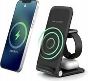 3 w 1 stacja ładująca bezprzewodowa do urządzeń, biała