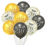Balony 30 urodziny 9 sztuk 