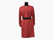 AKRIS Sukienka Wełna 100% Wełniana Czerwona Midi Biznesowa 36 S Luxury BDB