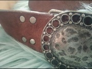 Piękny skórzany pasek Per Una klamrą Vintage Boho