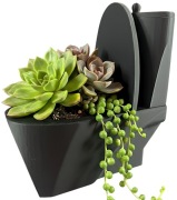 Doniczka Dekoracyjna Toaleta Czarna śmieszny prezent gadżet oryginalna