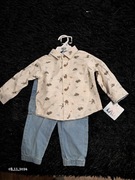 Komplet dżinsy i koszula chłopięce niemowlęce nowe 12m