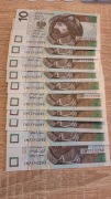 Banknoty 10zł obiegowe CM 510284- CM510293 