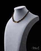 Naszyjnik z Kamieni Naturalnych Tygrysie Oko Cytryn Lawa – Talizman Odwagi