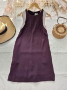 Śliwkowa sukienka premium Reiss S 36 wycięcie plecy geometryczna