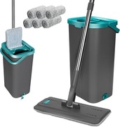 Zestaw mop z wiadrem Masthome 6 mikrofibr płaski regulowany uchwyt