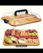 Deska Bambusowa Patera na Sery Owoce Wedliny z Przykryciem