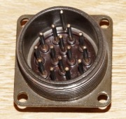 Złącze, gniazdo męskie, przemysłowe, wojskowe 14 pinów, typu WSz14 RETRO